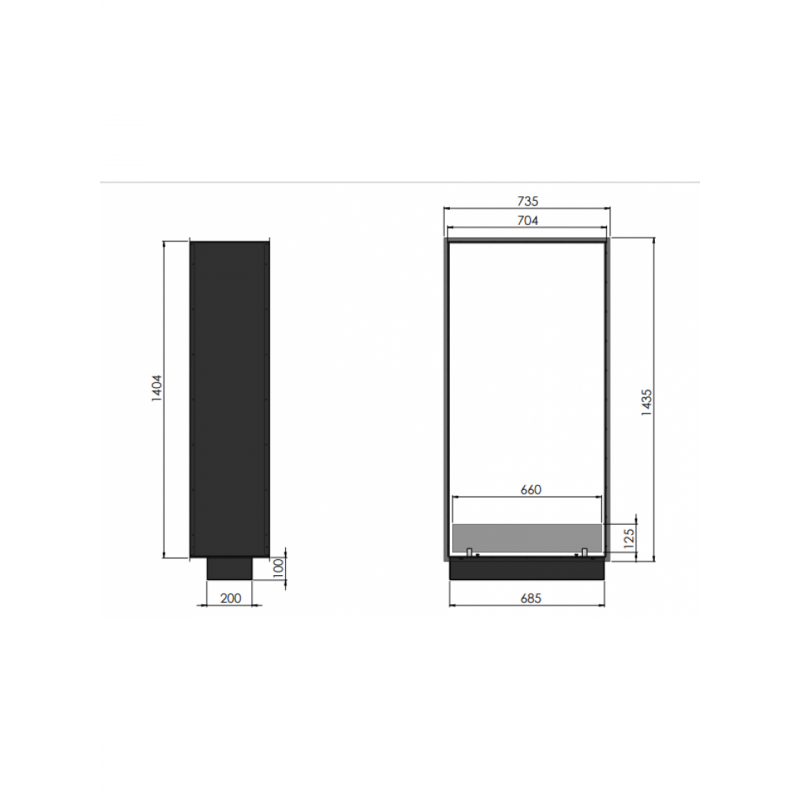 Биокамин Infire 2 SIDE 1400 SLIM/vert