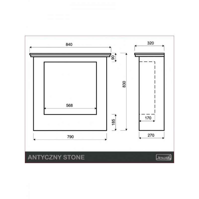 Каминокомплект Kami ANTIQUE Stone Sahara 320