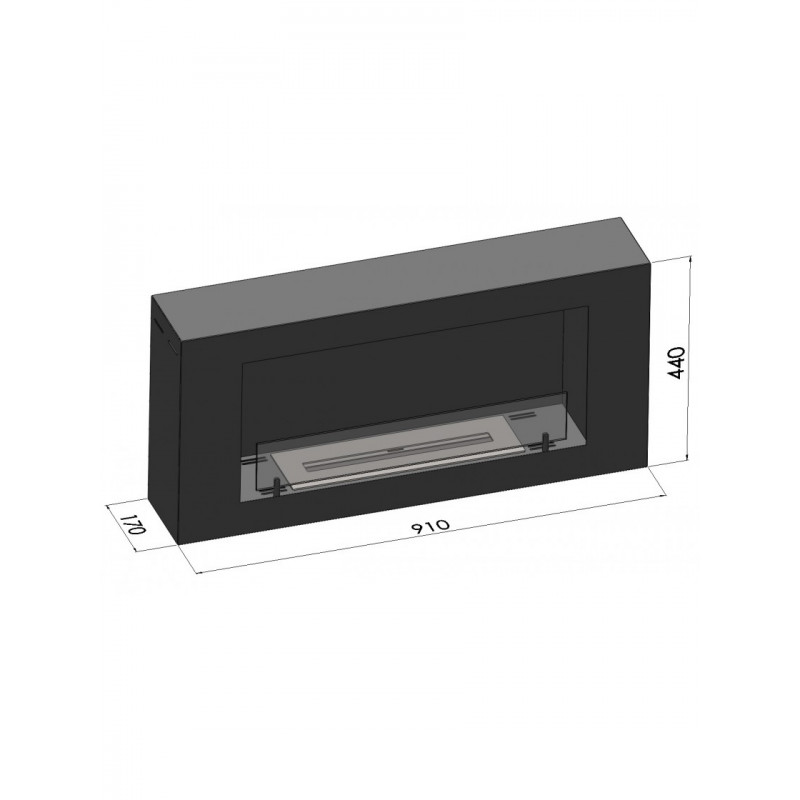 Биокамин Simple Fire BLACKBOX 910 Черный со стеклом