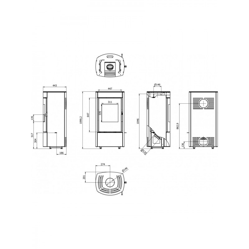 Сталева піч Defro Home CERES Білий