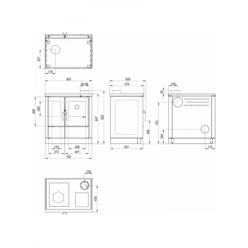 Стальная печь Defro Home CULINA S
