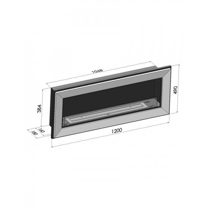 Биокамин Simple Fire FRAME 1200 Inox со стеклом