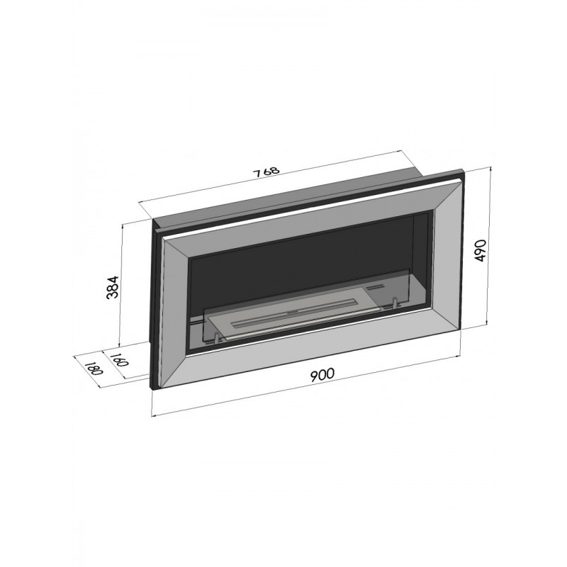 Биокамин Simple Fire FRAME 900 Inox со стеклом