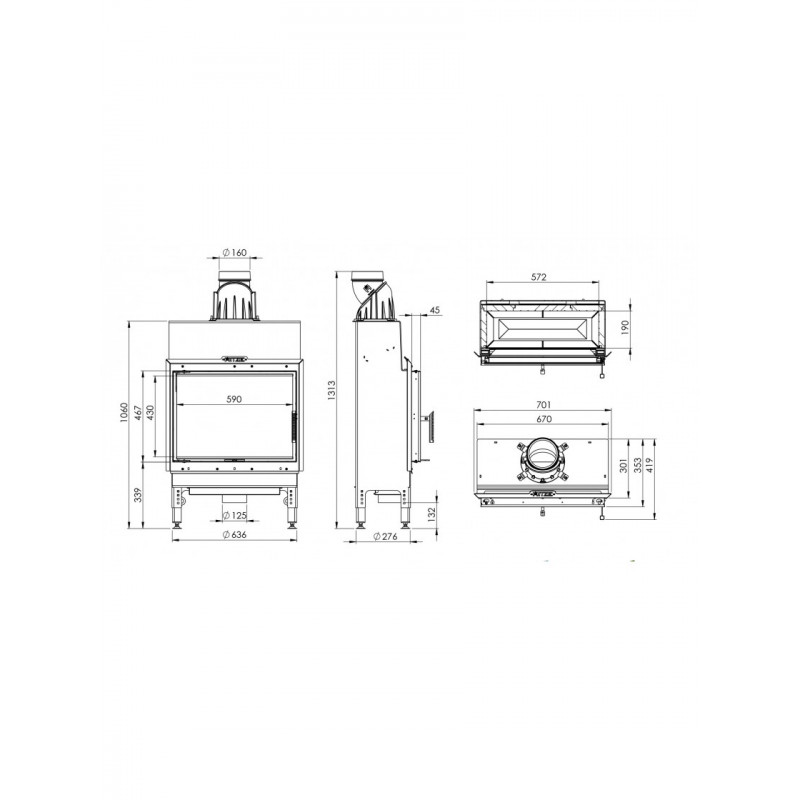 Каминная топка Hitze HST59х43.S