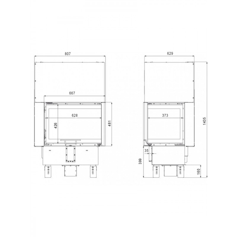 Каминная топка Defro Home INTRA SM BP G Mini (черный шамот)