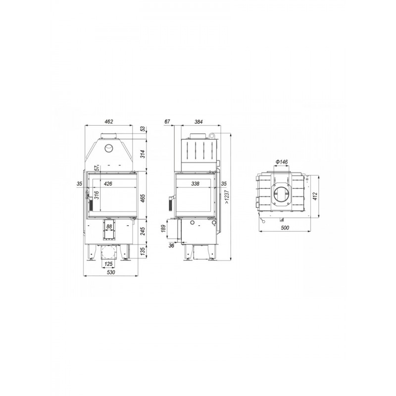 Каминная топка Defro Home INTRA XSM BL Mini