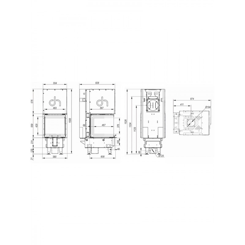 Каминная топка Defro Home INTRA XSM U G