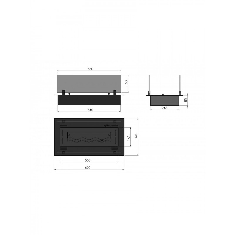 Биокамин Infire INSERT BLACK 600