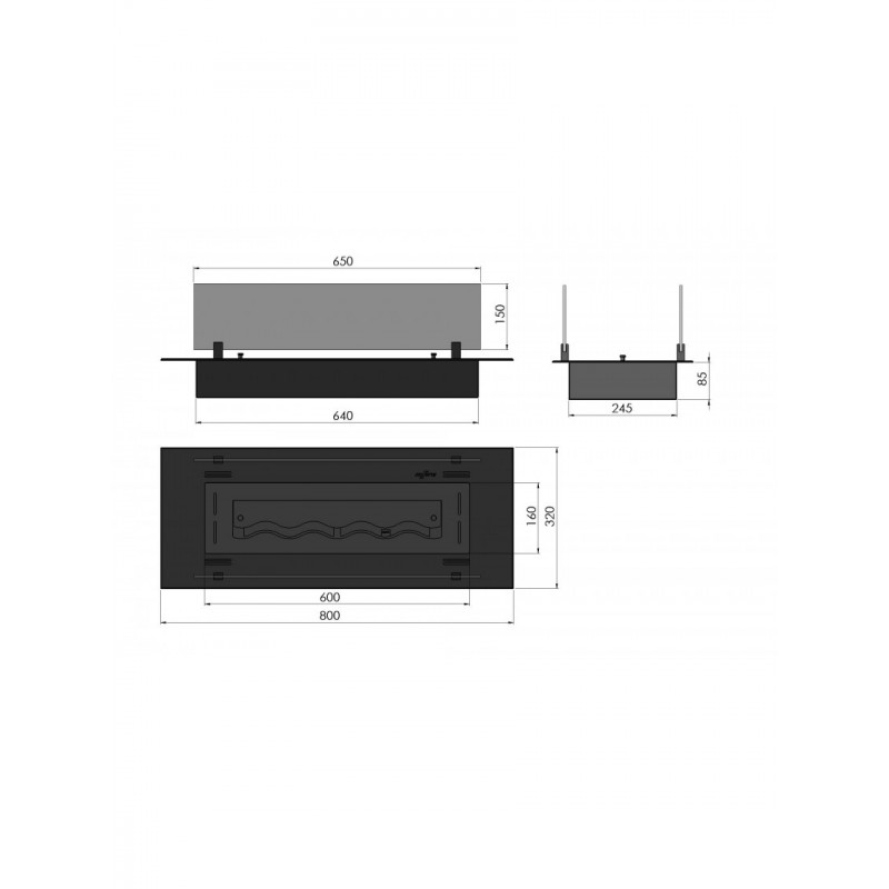 Биокамин Infire INSERT BLACK 800