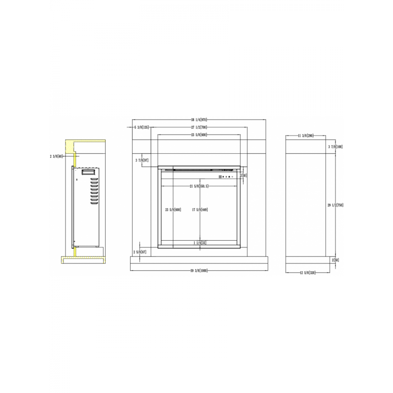 Каминокомплект AFLAMO JOLO Дуб + 3D 60x60