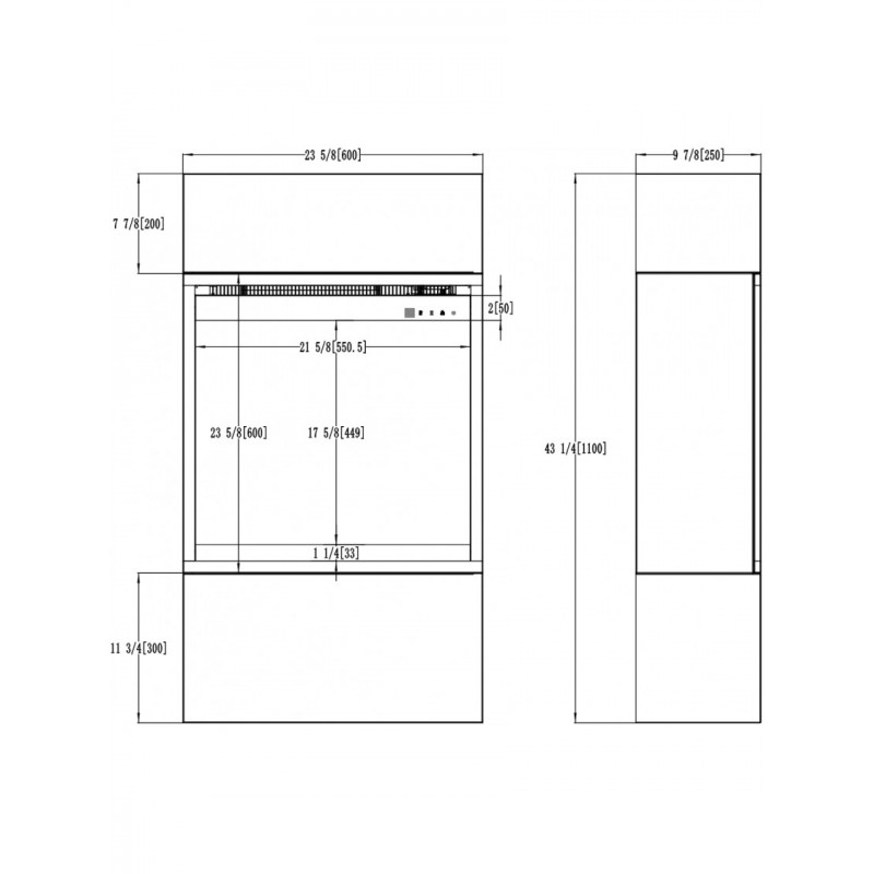 Каминокомплект ALFAMO MILOS 60 Черный + 3D 60x60