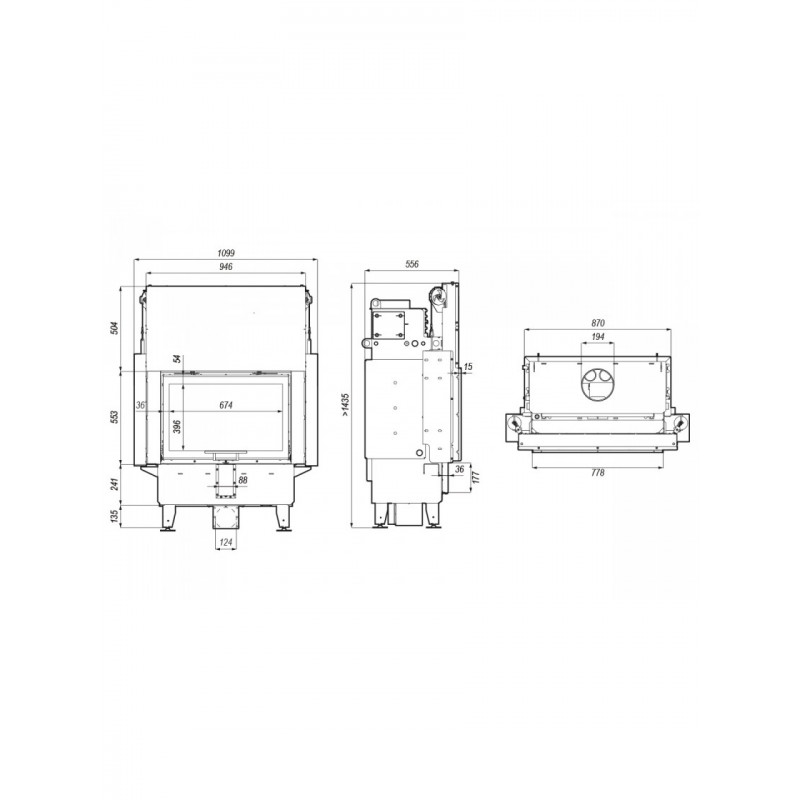 Каминная топка с водяным контуром Defro Home NAVI ME G