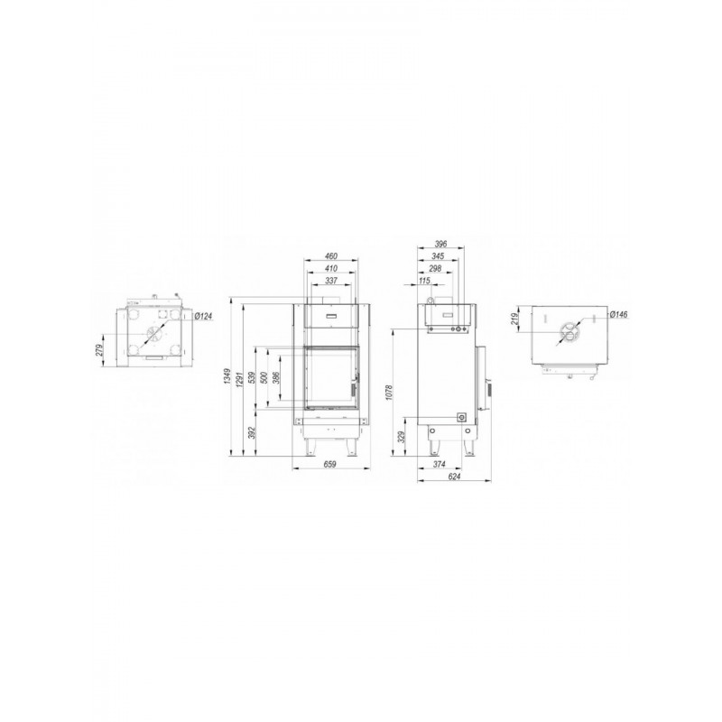 Каминная топка с водяным контуром Defro Home NAVI XSM