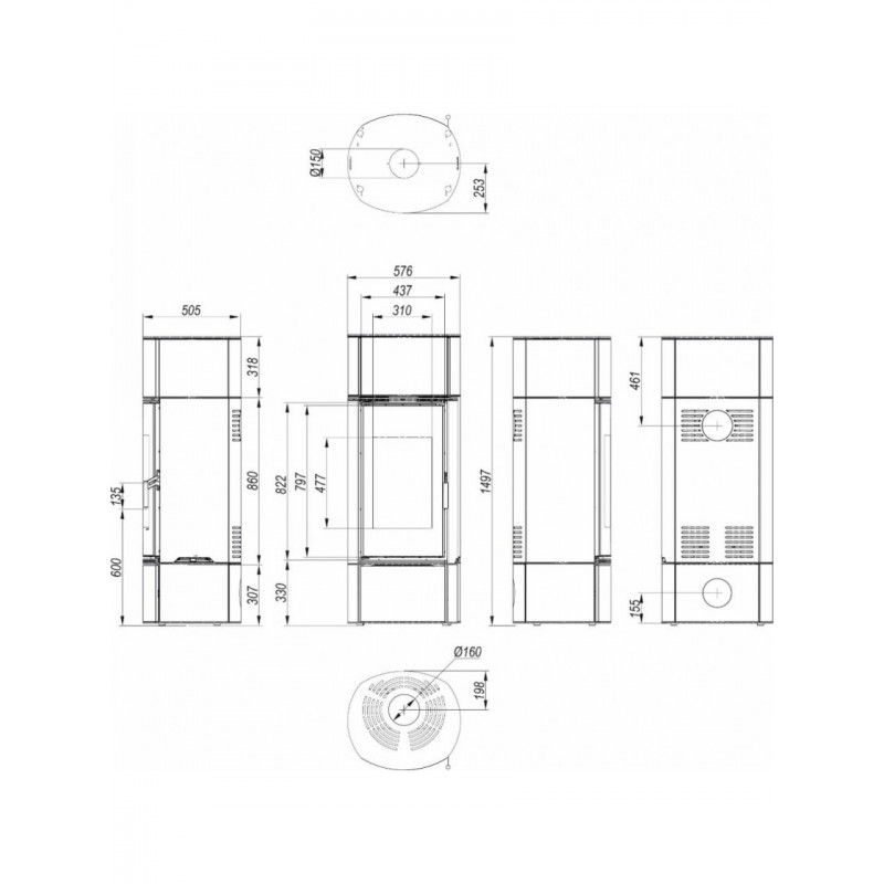 Стальная печь Defro Home ORBIS EXTENTO F Серый