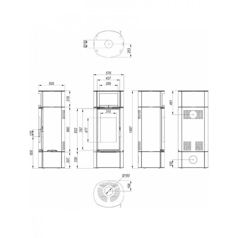 Стальная печь Defro Home ORBIS EXTENTO H Серый