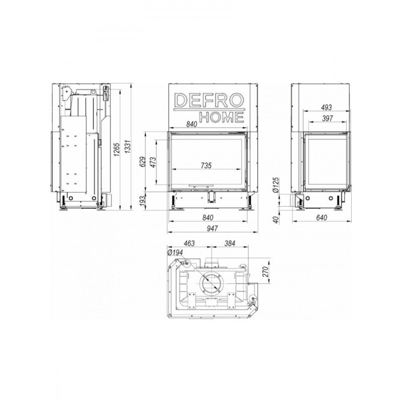 Каминная топка Defro Home PORTAL ME BL G