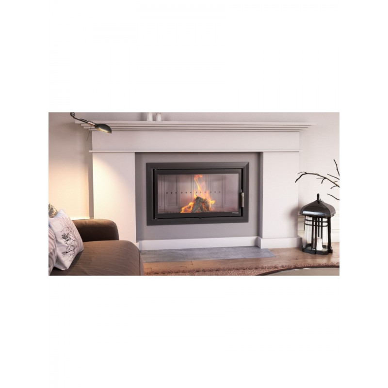 Каминная топка с водяным контуром Defro Home RIVA LA SHORT (черный шамот)