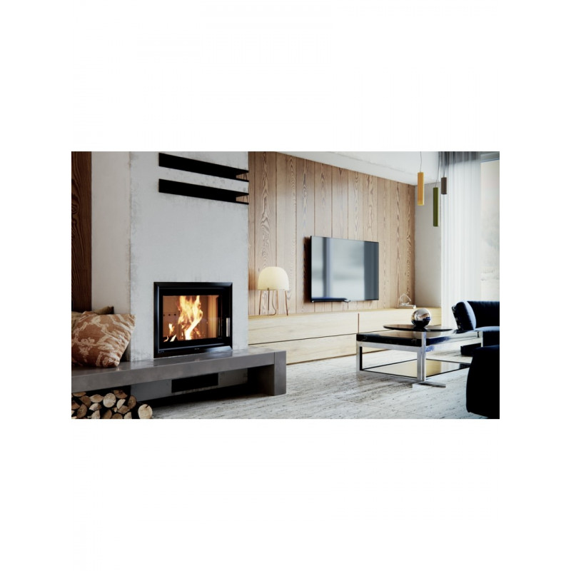 Каминная топка с водяным контуром Defro Home RIVA SM SHORT (черный шамот)