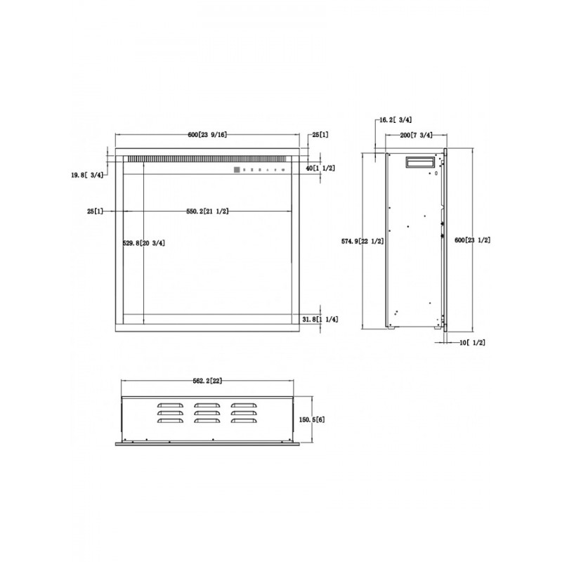Каминокомплект AFLAMO SUND Белый + 3D 60x60