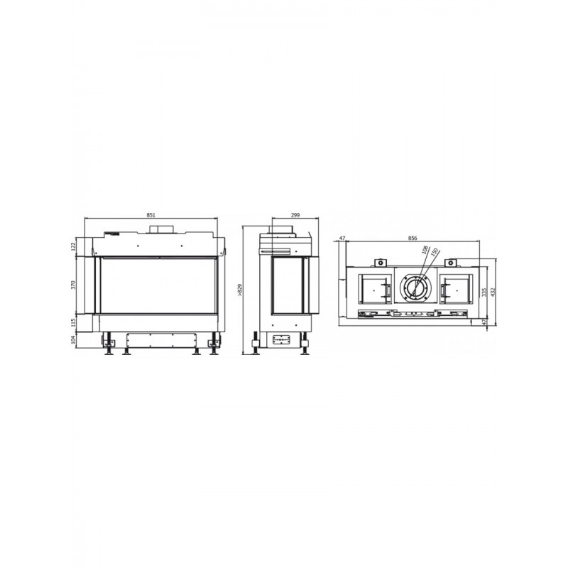 Каминная топка Defro Home VITAL 37 S BL - Газ пропан