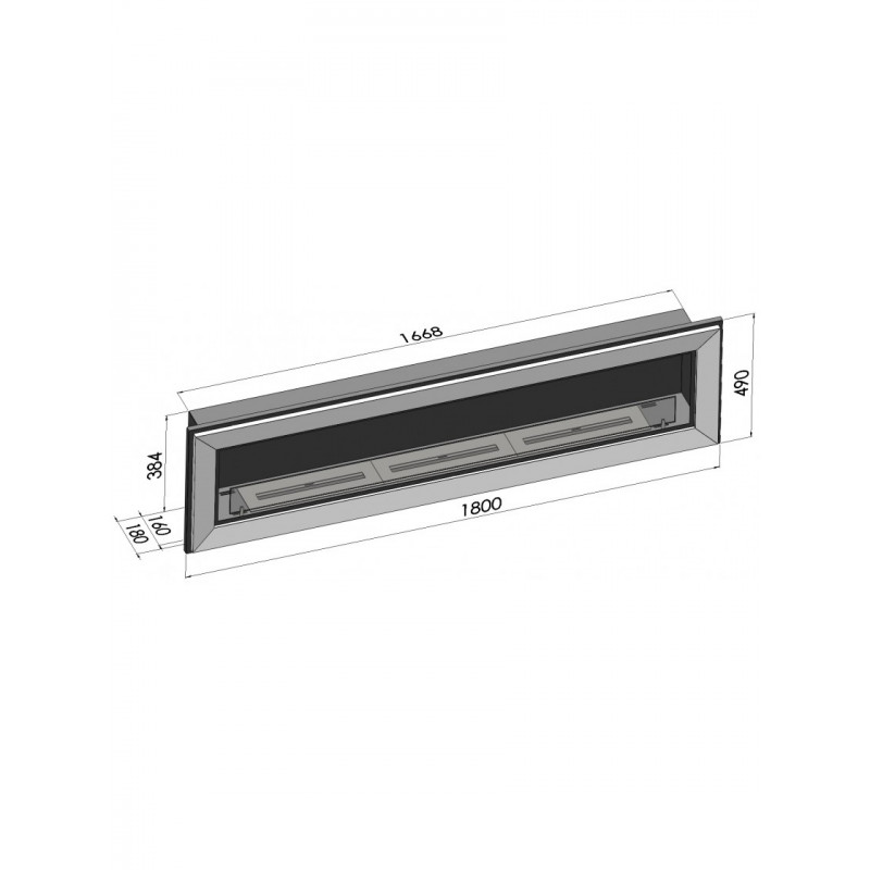 Биокамин Simple Fire FRAME 1800 Inox со стеклом