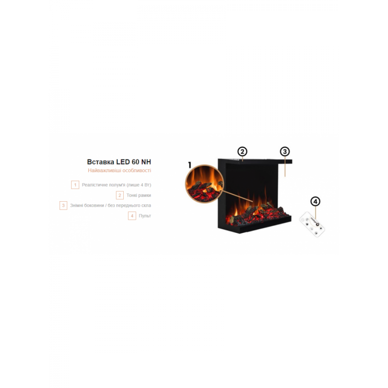 Электрическая вставка Aflamo LED 60 NH