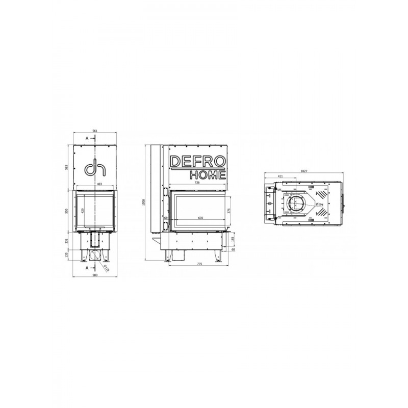 Каминная топка Defro Home INTRA SM U G