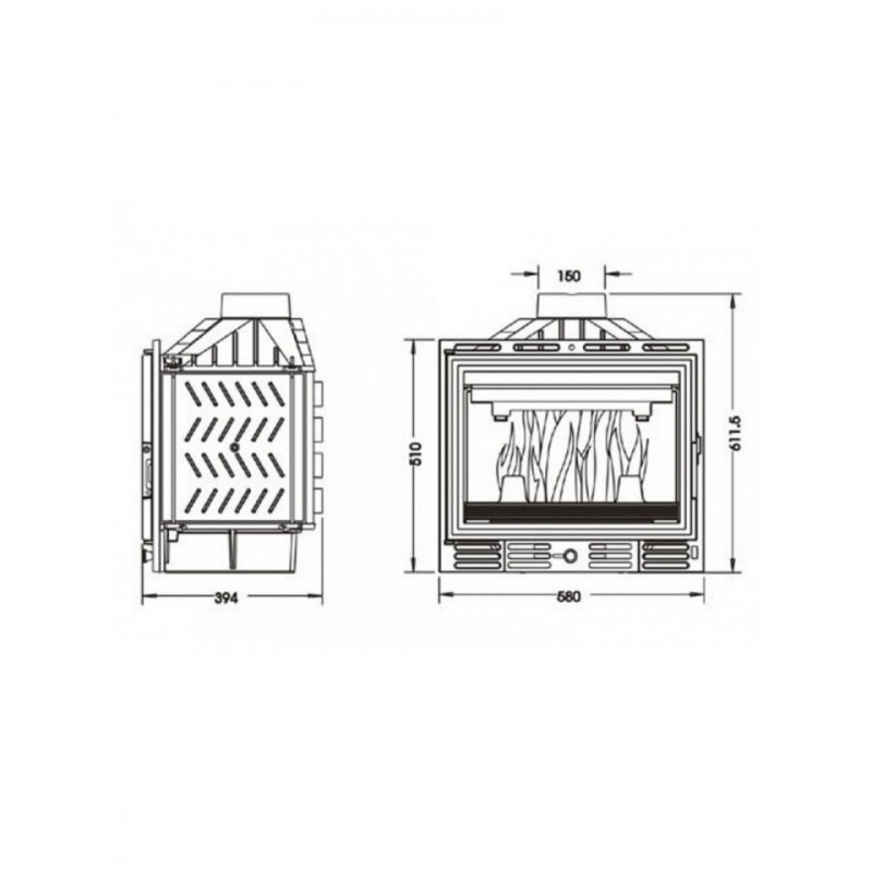 Каминная топка Uniflam 600 ECO с шибером