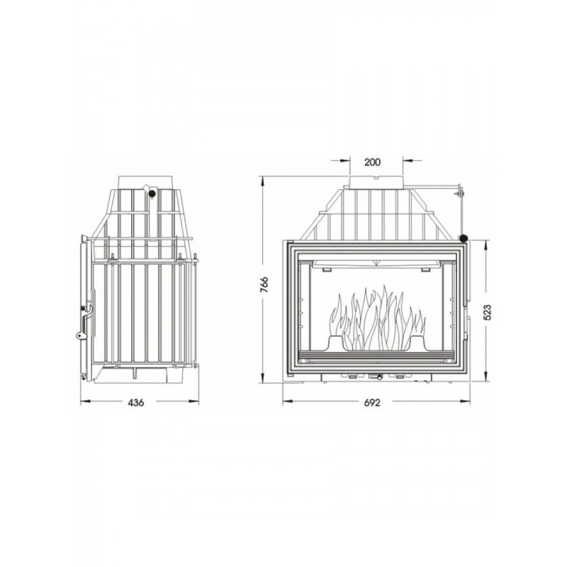 Каминная топка Uniflam 700 LUX ECO с шибером