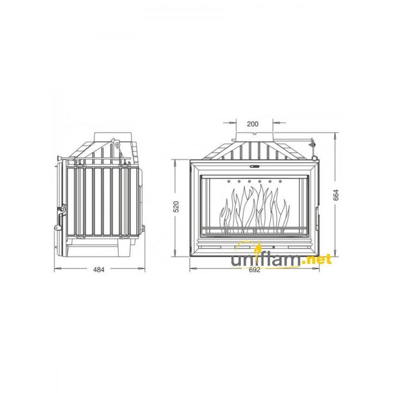 Камінна топка Uniflam 700 OPTION ECO з шибером