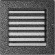 Каминная решетка Решетка черно-серебряная с жалюзями 17x17 Kratki