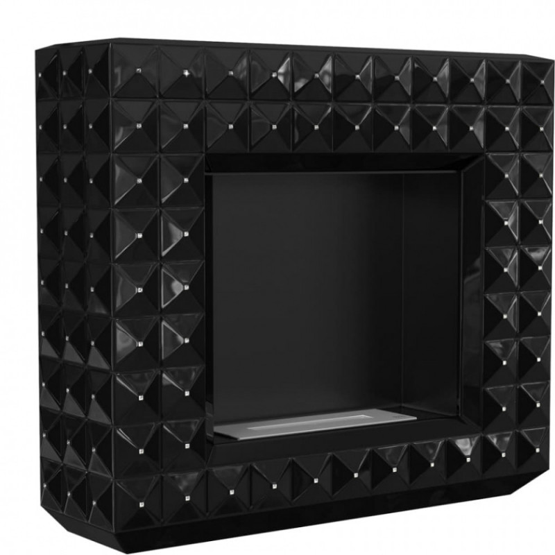 Біокамін Kratki EGZUL чорний з кристалами Swarovski глянцевий з сертифікатом TUV