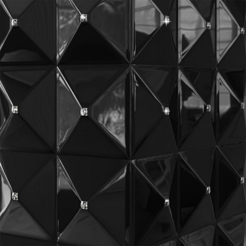 Біокамін Kratki EGZUL чорний з кристалами Swarovski глянцевий з сертифікатом TUV
