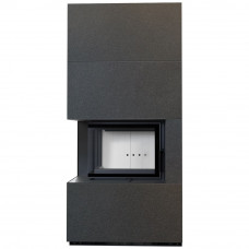 Камин Kratki FLOKI BOX левый 8 kW Ø 160 в устройстве модульной INDIAN BLACK