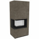 Камин Kratki FLOKI BOX левый 8 kW Ø 160 в строении из керамогранита FOKOS PIOMBO