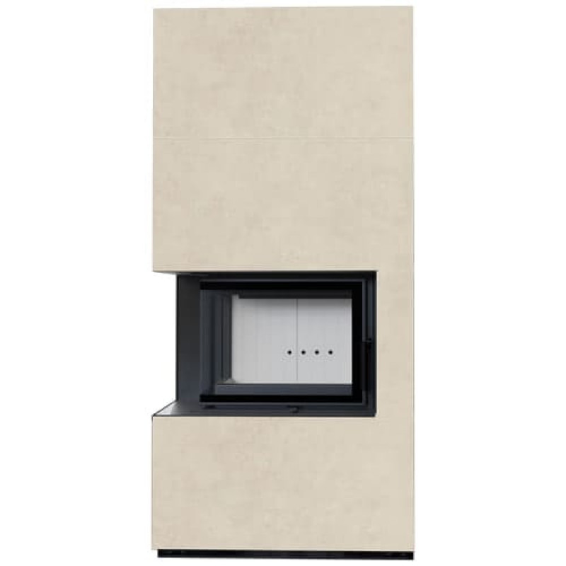 Камин Kratki FLOKI BOX левый 8 kW Ø 160 в строении из керамогранита FOKOS SALE