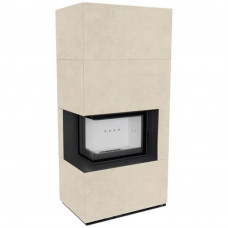 Камин Kratki FLOKI BOX левый 8 kW Ø 160 в строении из керамогранита FOKOS SALE