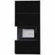 Камин Kratki FLOKI BOX левый 8 kW Ø 160 в строении из керамогранита NERO ASSOLUTO