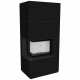 Камин Kratki FLOKI BOX левый 8 kW Ø 160 в строении из керамогранита NERO ASSOLUTO