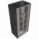 Камин Kratki FLOKI BOX левый 8 kW Ø 160 в строении из керамогранита NATURALI NERO GRECO