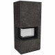 Камин Kratki FLOKI BOX левый 8 kW Ø 160 в строении из керамогранита NATURALI NERO GRECO
