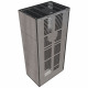 Камин Kratki FLOKI BOX левый 8 kW Ø 160 в строении из керамогранита NATURALI PIETRA DI SAVOIA GRIGIA BOCCIARDATA