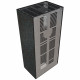 Камин Kratki FLOKI BOX левый 8 kW Ø 160 в строении из керамогранита OXIDE NERO