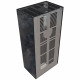 Камин Kratki FLOKI BOX левый 8 kW Ø 160 в строении из керамогранита OSSIDO NERO