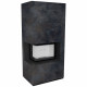 Камин Kratki FLOKI BOX левый 8 kW Ø 160 в строении из керамогранита OSSIDO NERO
