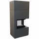 Камин Kratki FLOKI BOX прав 8 kW Ø 160 в устройстве модульной INDIAN BLACK
