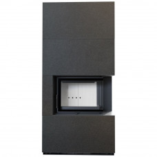 Камин Kratki FLOKI BOX прав 8 kW Ø 160 в устройстве модульной INDIAN BLACK