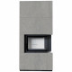 Камин Kratki FLOKI BOX прав 8 kW Ø 160 в строении из керамогранита CEMENTO GRIGIO BOCCIARDATA
