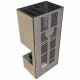 Камин Kratki FLOKI BOX прав 8 kW Ø 160 в строении из керамогранита FOKOS RENA