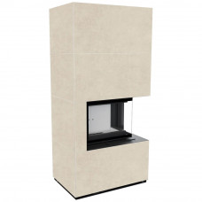 Камин Kratki FLOKI BOX прав 8 kW Ø 160 в строении из керамогранита FOKOS SALE